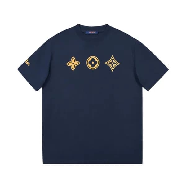 루이비통 남성 네이비 크루넥 반팔티 - Mens Navy Tshirts - lou04333… - 1