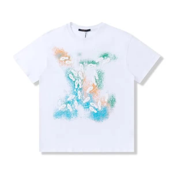 루이비통 남/녀 화이트 크루넥 반팔티 - Unisex White Tshirts - lou0… - 1