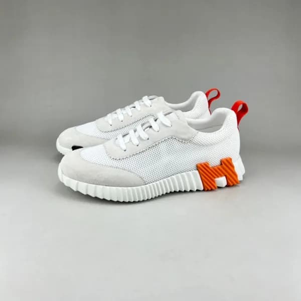 에르메스 남성 클래식 화이트 스니커즈 - Mens White Sneakers - her08… - 1
