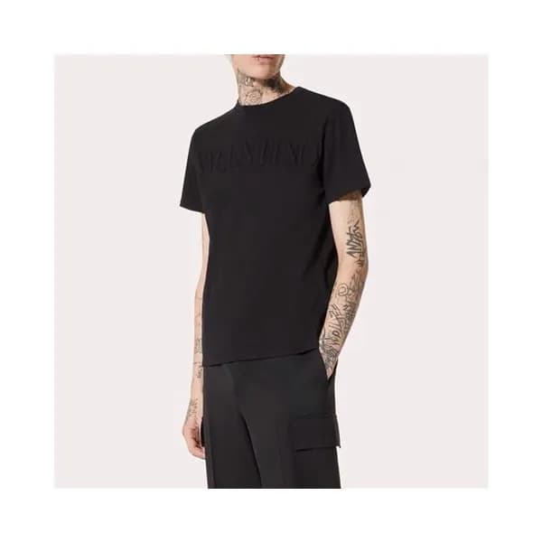 발렌티노 남성 블랙 크루넥 반팔티 - Mens Black Tshirts - 0274x - 1
