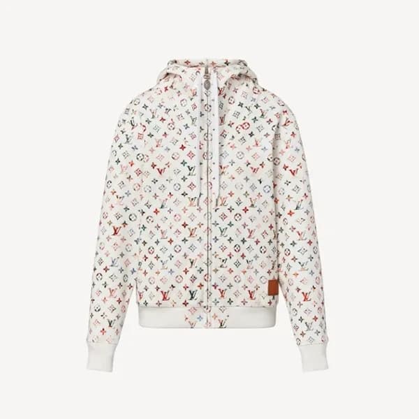 루이비통 남/녀 베이직 화이트 후드티 - Louis vuitton Unisex White … - 1