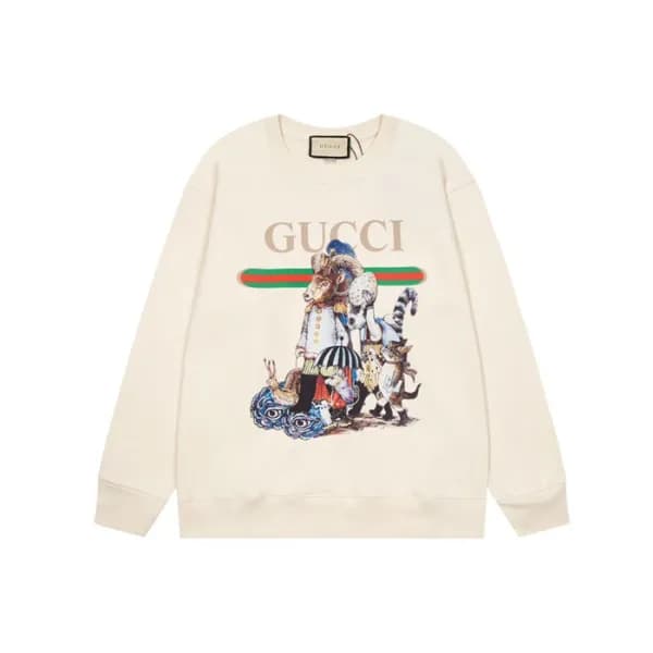 구찌 남성 캐쥬얼 아이보리 맨투맨 - Gucci Mens Ivory Tshirts - Gu… - 1