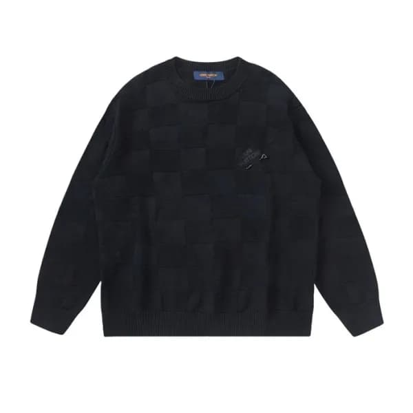 루이비통 남성 모던 블랙 니트 - Louis vuitton Mens Black Sweate… - 1