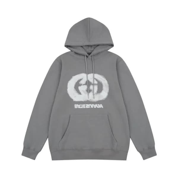구찌 남/녀 트렌디 그레이 후드티 - Gucci Unisex Gray Hoodie - g… - 1