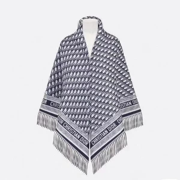 디올 남/녀 오블리크 네이비 머플러 - Dior Unisex Navy Muffler - d… - 1
