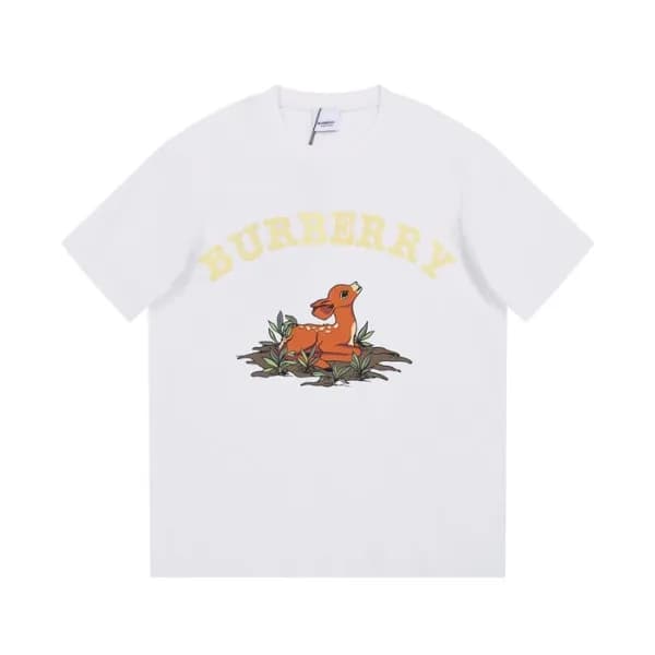 버버리 남성 화이트 크루넥 반팔티 - Burberry Mens White Tshirts -… - 1