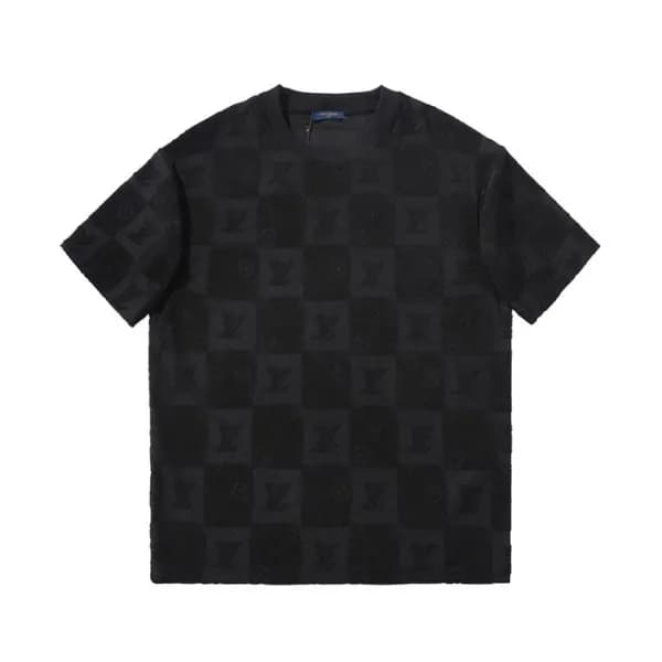 루이비통 남성 블랙 크루넥 반팔티 - Louis vuitton Mens Black Shor… - 1