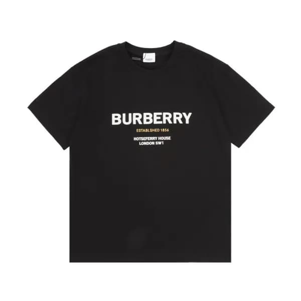 버버리 남성 블랙 크루넥 반팔티 - Burberry Mens Black Short Slee… - 1