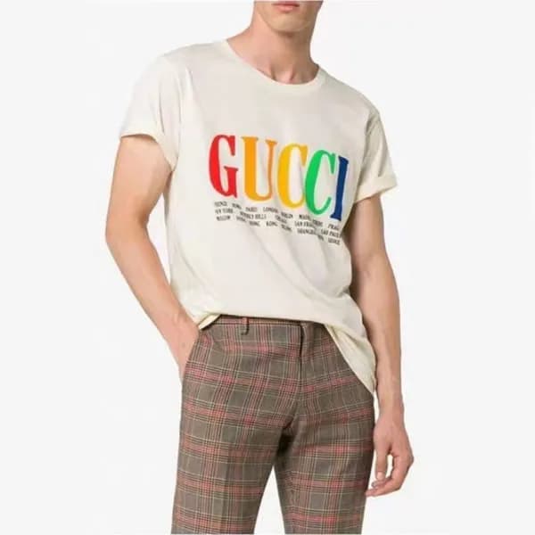 구찌 남/녀 화이트 크루넥 반팔티 - Gucci Unisex White Short slee… - 1