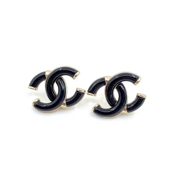 샤넬 여성 블랙 이어링 - Chanel Womens Black Gold Earring - … - 1