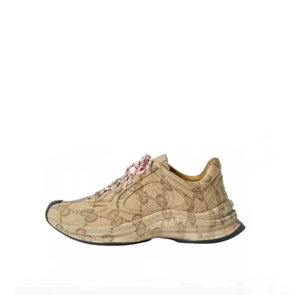구찌 남/녀 GG 베이지 라이톤 - Gucci Unisex Beige Sneakers- g… - 1