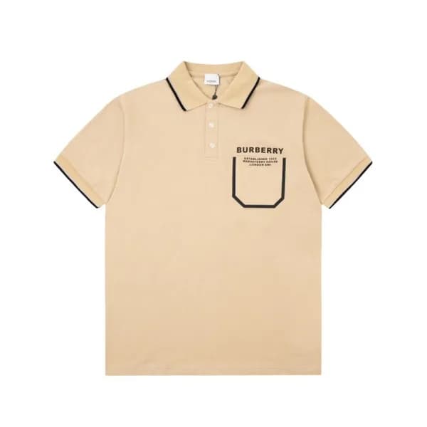 버버리 남성 베이지 크루넥 반팔티 - Burberry Mens Beige Short Sle… - 1