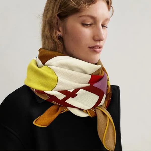 에르메스 여성 카멜 스카프 - Hermes Womens Camel Scarf - he440… - 1