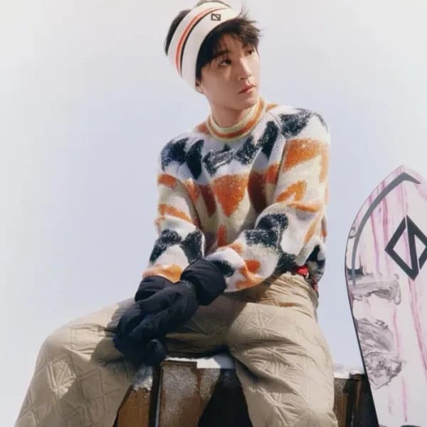 디올 남성 브라운 크루넥 니트 - Dior Mens Brown Knitwear - dic3… - 1