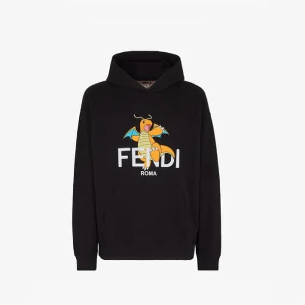 펜디 남성 블랙 후드티 - Fendi Mens Black Hoodie - fec177x - 1