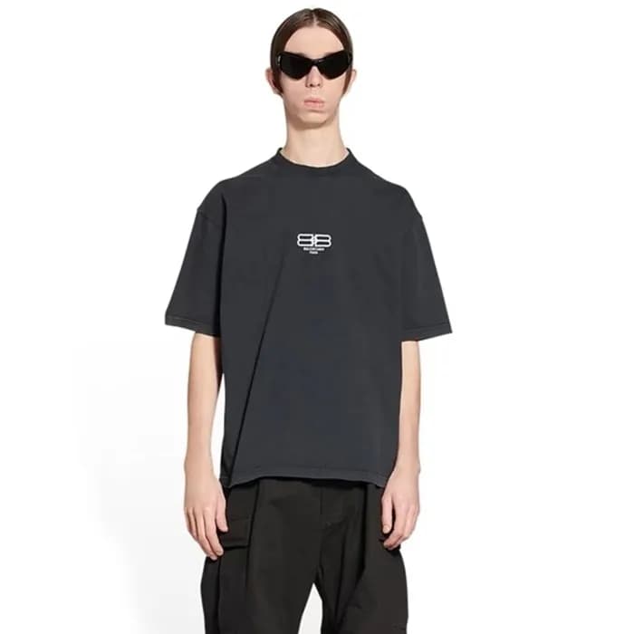 발렌시아가 남성 블랙 반팔티 - Balenciaga Mens Black Tshirts - … - 1