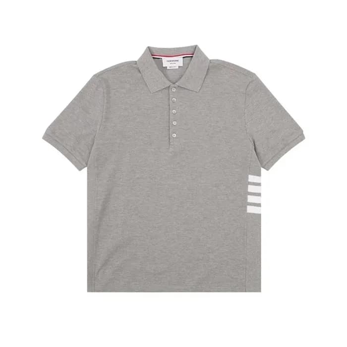 톰브라운 남성 그레이 폴로 반팔티 - Thom Browne Mens Gray Tshirts… - 1