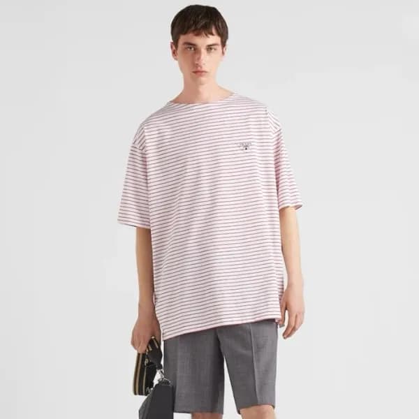 프라다 남성 레드 반팔 티셔츠 - Prada Mens Red Tshirts - prc995… - 1