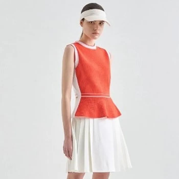 [LANVIN BLANC] 랑방블랑 여성 아일렛 로고 패널 페플럼 베스트 - gol1137… - 1