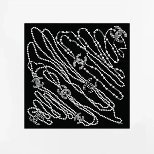 샤넬 여성 블랙 스카프 - Chanel Womens Black Scarf - acc2256… - 1