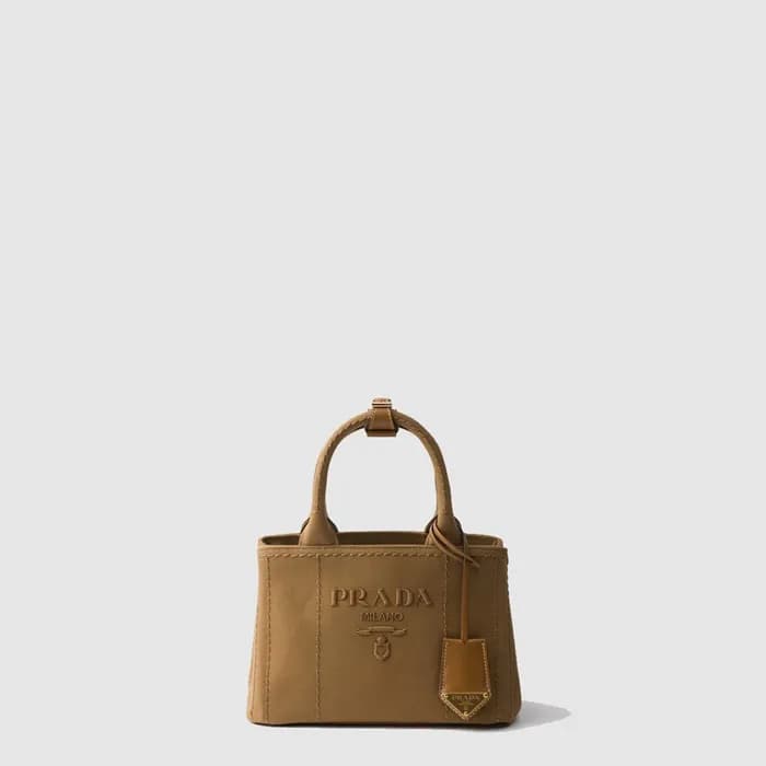 프라다 여성 리넨 혼방 미니 핸드백 1BA038 - Prada Womens Linen Bl… - 1