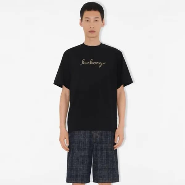 버버리 남성 라운드 반팔 티셔츠 - Burberry Mens Round Tshirt - b… - 1