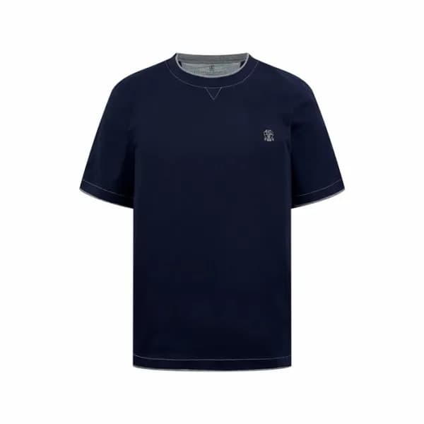브루넬로쿠치넬리 남성 라운드 티셔츠 - Brunello Cucinelli Mens Roun… - 1