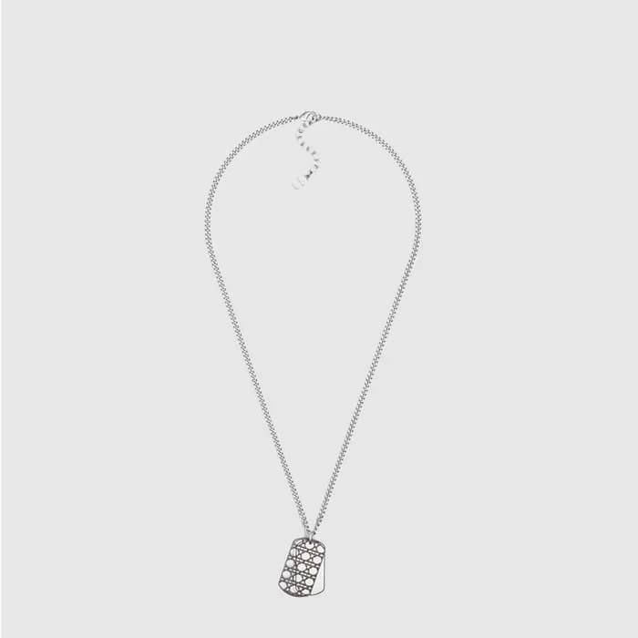 디올 남성 까나쥬 플레이트 펜던트 네크리스 - Dior Mens Cannage Plate Pendant Necklace - acc9413x - 1