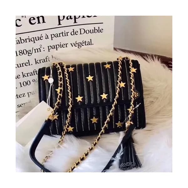 Tory Burch Leather Black Fleming Convertible Chain… - 1