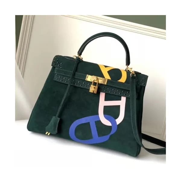 Hermes 2019 Kelly Suede Tote Shoulder Bag ,32cm -… - 1
