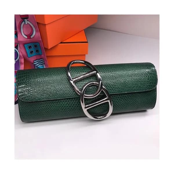 Hermes Egee Lizard Leather Clutch Bag - 에르메스 에게 리… - 1