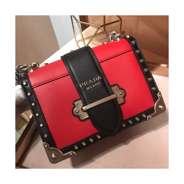 Prada Cahier Leather Shoulder Bag,20cm - 프라다 카이에 레… - 1
