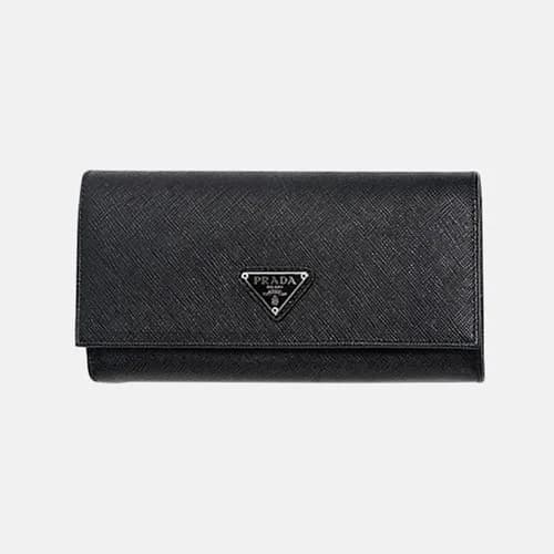 Prada 2019 Womens Saffiano Steel Logo Long Wallet … - 1