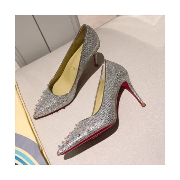Christian Loubutin 2019 Glitter Stud High-heel Pum… - 1
