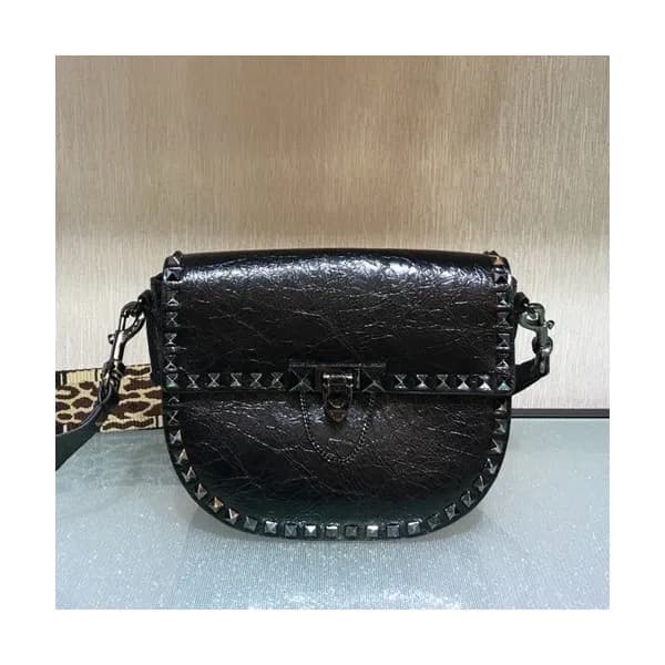 Valentino 2019 Ruckstud Leather Shoudler Bag,17/22… - 1