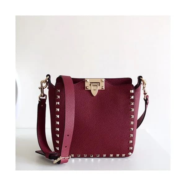 Valentino 2019 Leather Rockstud Spike Shoudler Bag… - 1