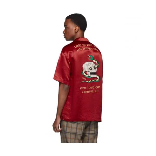 Gucci 2019 Mens Logo Silk Short Sleeved Clothes - … - 1
