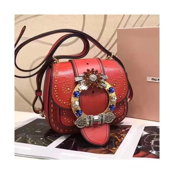 MiuMiu 2019 Lady Madras Stud Shoulder Cross Bag,20… - 1