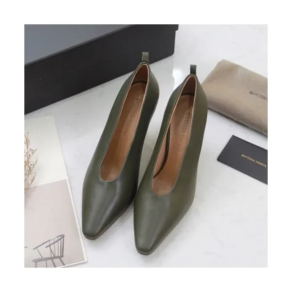Bottega Veneta 2019 Ladies Leather Pumps Middle He… - 1