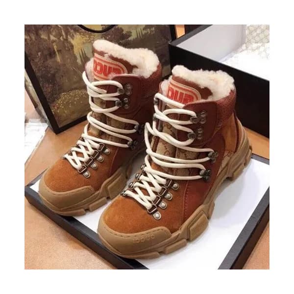 Gucci 2019 Ladies Leather & Wool Sneakers Boots - … - 1