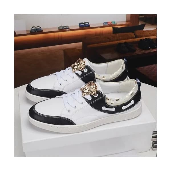 Versace 2019 Mens Leather Sneakers - 베르사체 2019 남성용… - 1
