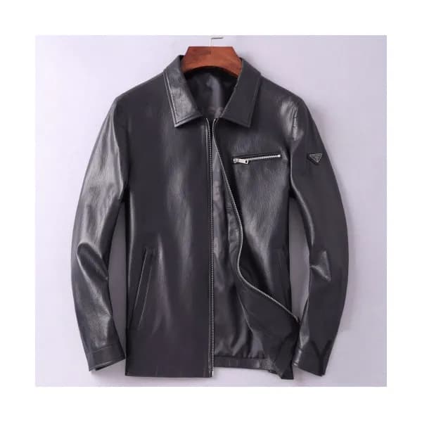 Prada 2019 Mens Logo Casual Leather Jacket - 프라다 2… - 1