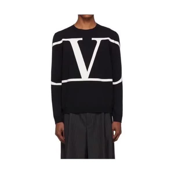 Valentino 2019 Mens Big Logo Crew-neck Sweater - 발… - 1