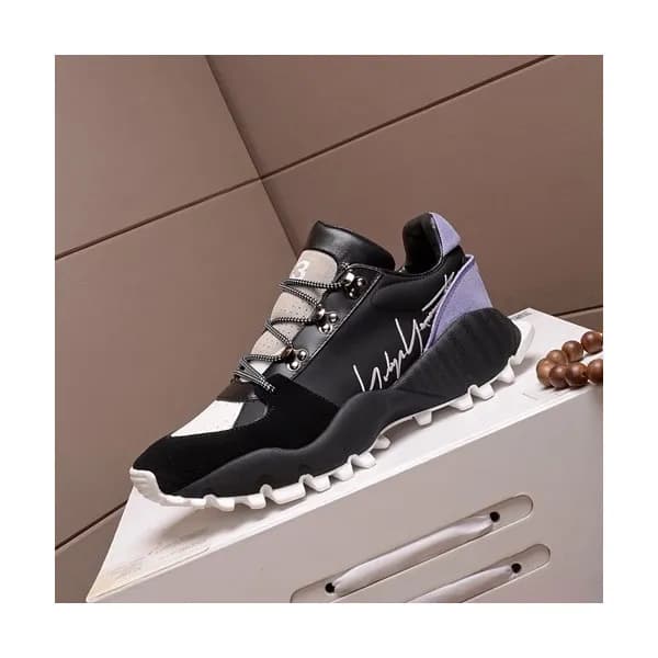Y-3 2020 Mens Leather Sneakers - 요지야마모토 2020 남성용 레… - 1