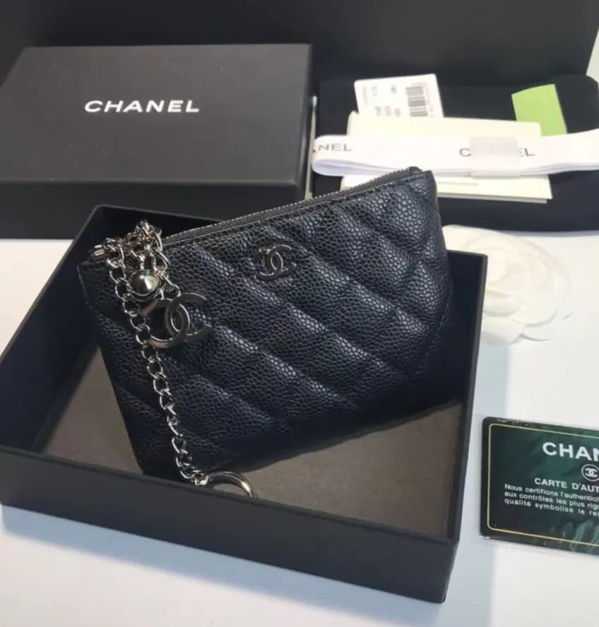 Chanel 2022 Womens Leather Coin purse 14cm - 샤넬 20… - 1