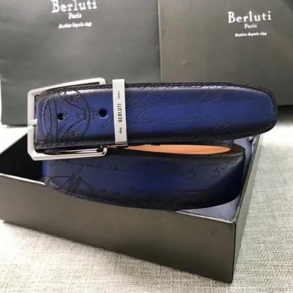 Berluti 2024 Mens Leather Belt,3.5cm,BLTBT0001 - 벨… - 1
