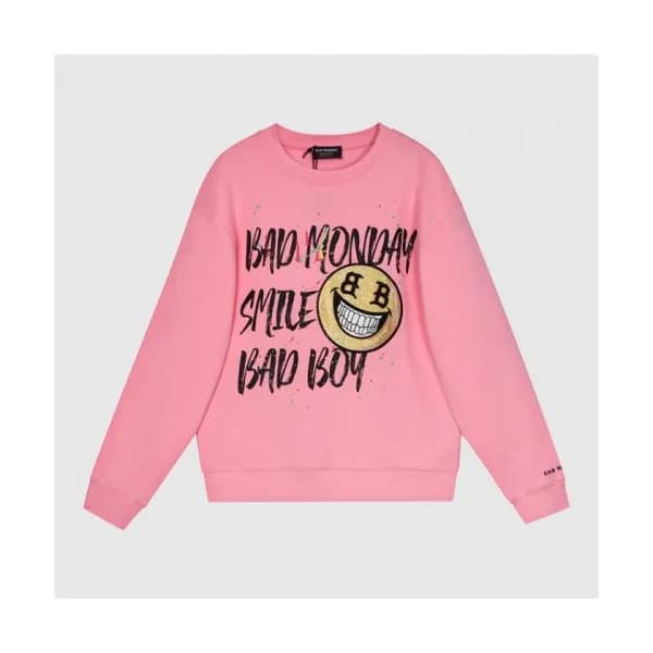 BAD MONDAY Mm/Wm Logo Oversize Cotton Thirts Pin… - 1