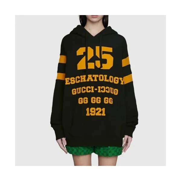 Gucci Mm/wm Logo Casual Oversize Cotton Hoodie Bl… - 1