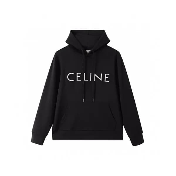 Celine Mm/Wm Logo Cotton Hoodie Black - 셀린느 2021 남… - 1
