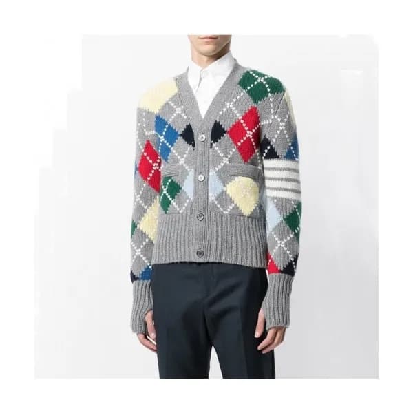 Thom Browne Unisex V-neck Cardigan - 톰브라운 남/녀 스트랩 … - 1